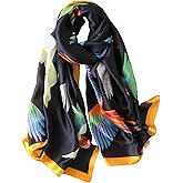 NUWEERIR Womens 100% Large Mulberry Silk Scarf Long Satin Scarf Fashion Lightweight Wraps
