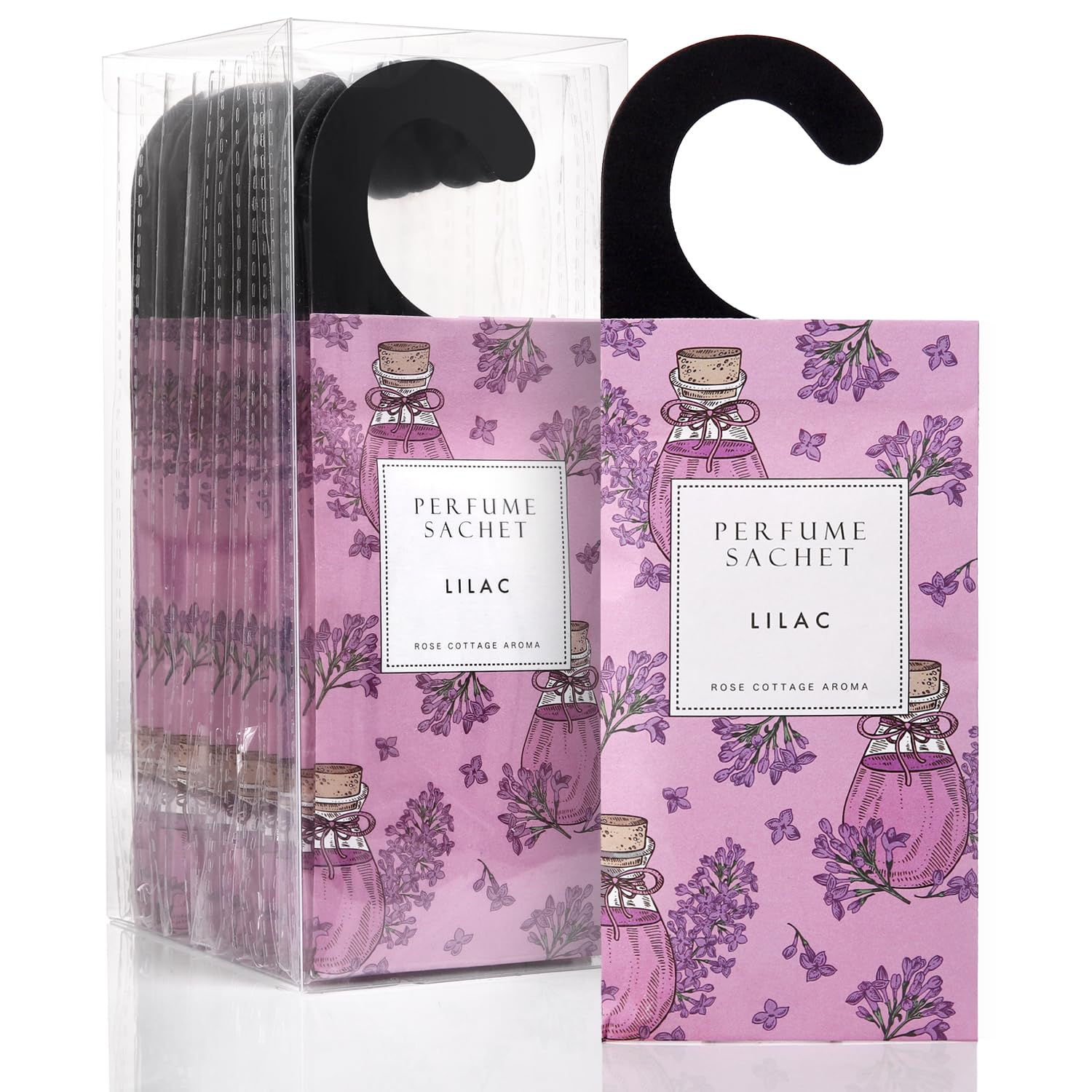 ROSE COTTAGE Large 12 Packs Lilac Hanging Closet Air Freshener Scented Sachets Long Lasting Smell Goods