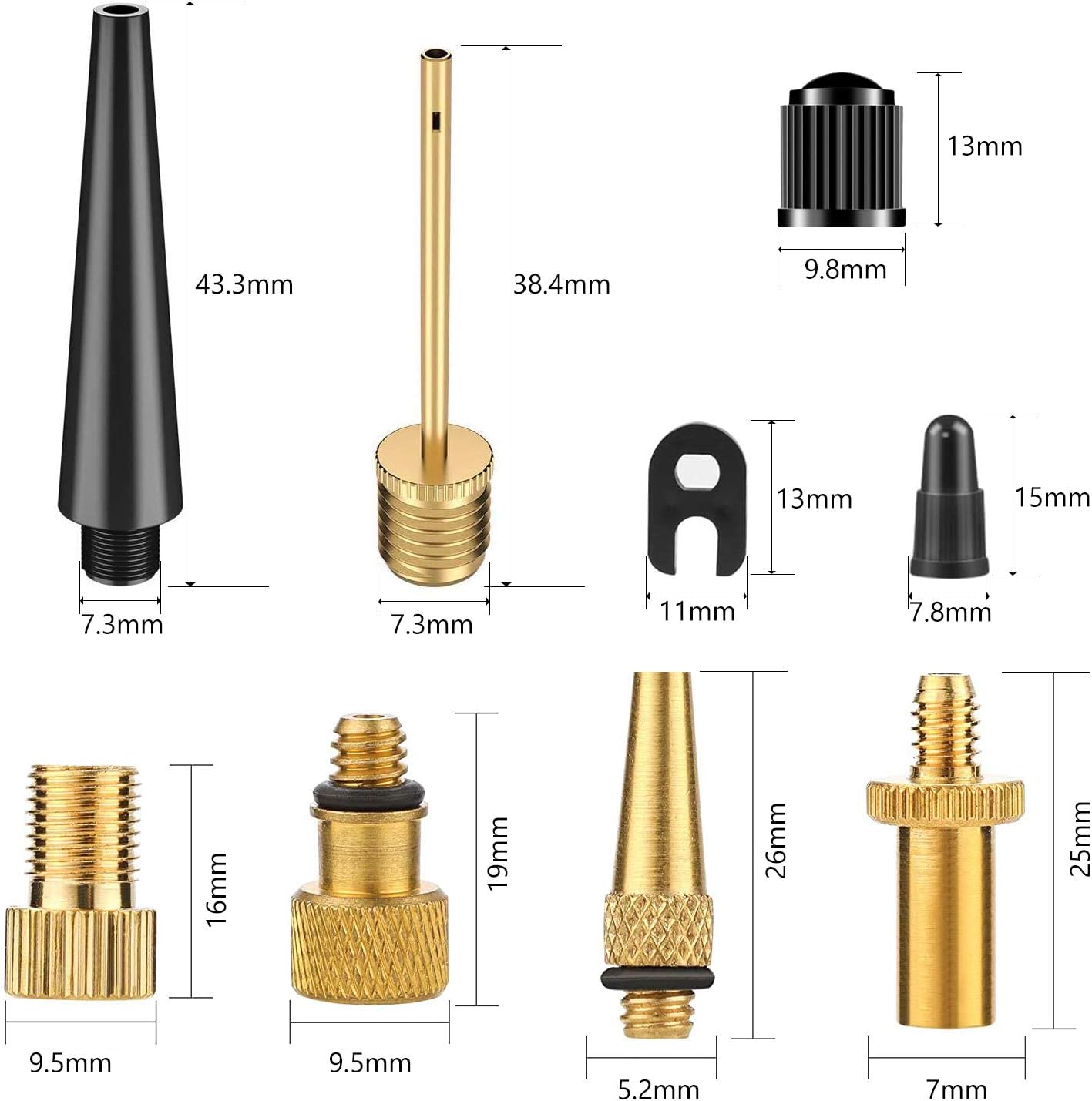 astarye 35PCS Bike Pump Adapter, Schrader Valve, Presta Valve, Dunlop/Woods Tyre Valve Adaptor - Image 3