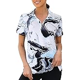Viracy Womens Golf Polo Shirts 1/4 Zip Up Overlap Short Sleeve Quick Dry Workout Tops