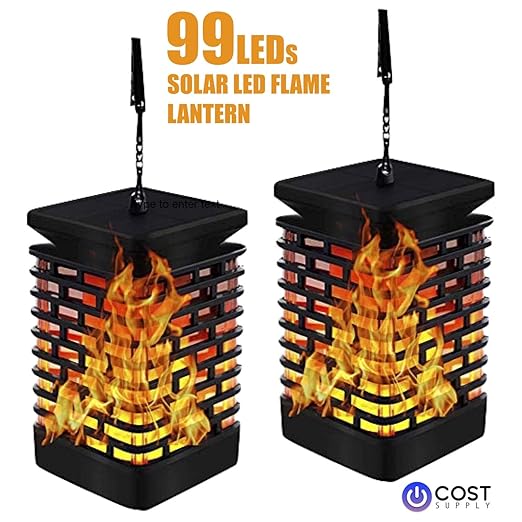 2 Pack Solar Lanterns Lights Outdoor Hanging Lantern Dancing