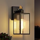 Dusk to Dawn Outdoor Lighting Fixtures, Exterior Front Porch Light, Black Sensor Wall Sconce Lamp, Waterproof Wall Lantern, A