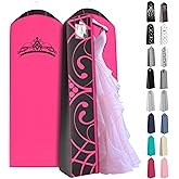 Your Bags Wedding Dress Garment Bag - Garment Bags for Travel & Hanging Clothes or Storage - 72" Wedding Dress Bag for Gowns Long with 20" Gusset for Puffy Bridal Gowns Cover - White/Grey