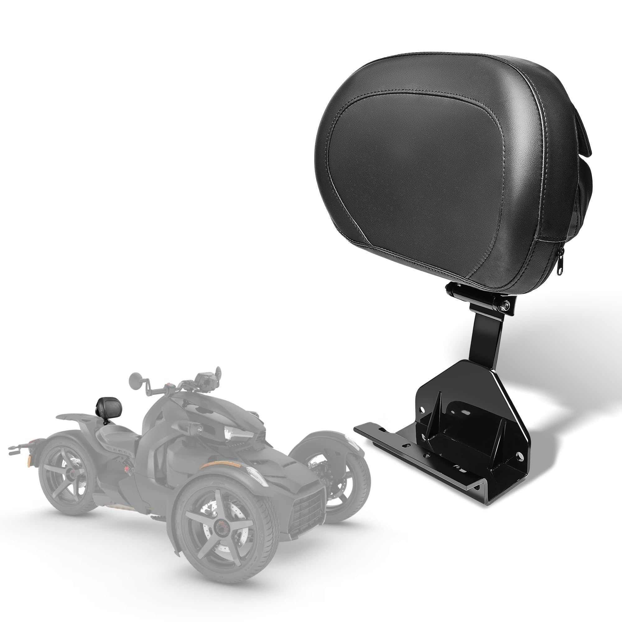 Photo 1 of Motofunder Driver Backrest Adjustable Lumbar Support Rider Backrest Mount Kit Detachable Plug-in Back Rest Pad Compatible with Can Am Ryker 600 900/ Sport/Rally Edition 2019-2025 Accessories