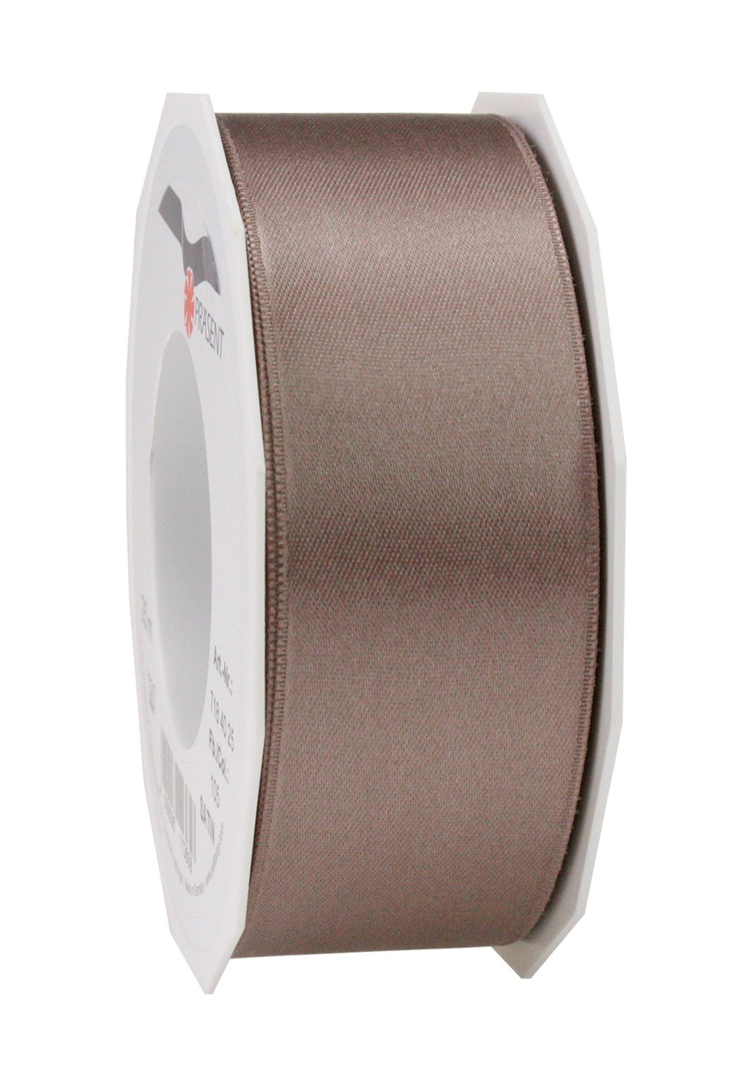 PRÄSENT - Satin Ribbon Taupe 40 mm width, 25 m length — image 1