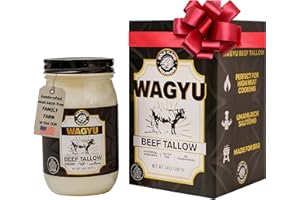BOLD I'LAND Wagyu Beef Tallow for Cooking - Pure, Clean Oil Made in the USA - Gluten Free, Paleo, Carnivore, Keto Friendly Food - Includes a Gift-Ready Box and Easy-to-Cook Recipe Book - 14 Ounces