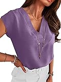 ANRABESS Women Tops Cap Sleeve Textured Dressy