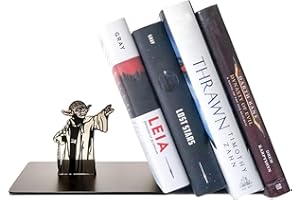 LAIX Master Yoda Force Metal Bookend, Double-Sided Printing Yoda Pattern, Creative Gift for Star War Lovers