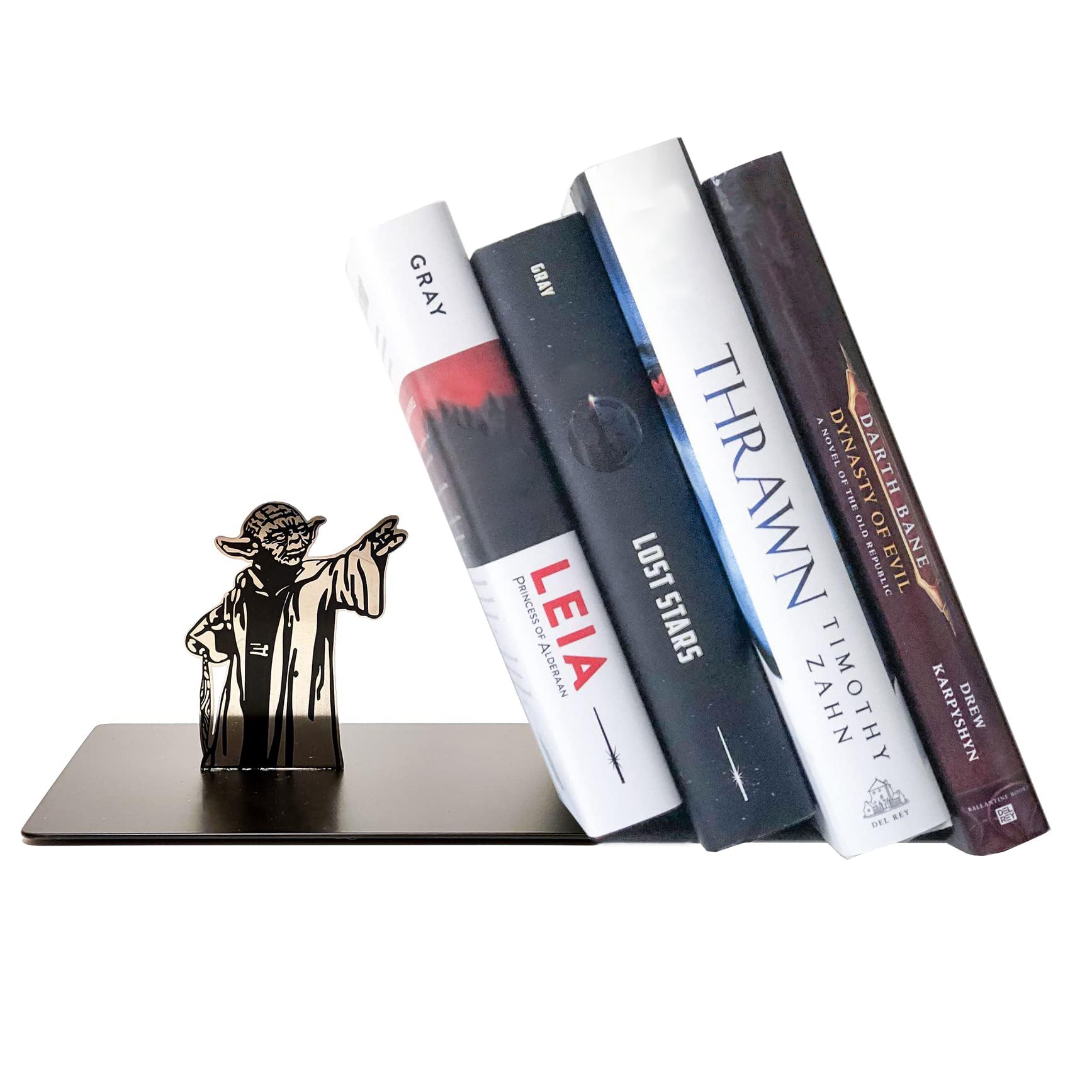 LAIX Master Yoda Force Metal Bookend, Double-Sided Printing Yoda Pattern, Creative Gift for Star War Lovers