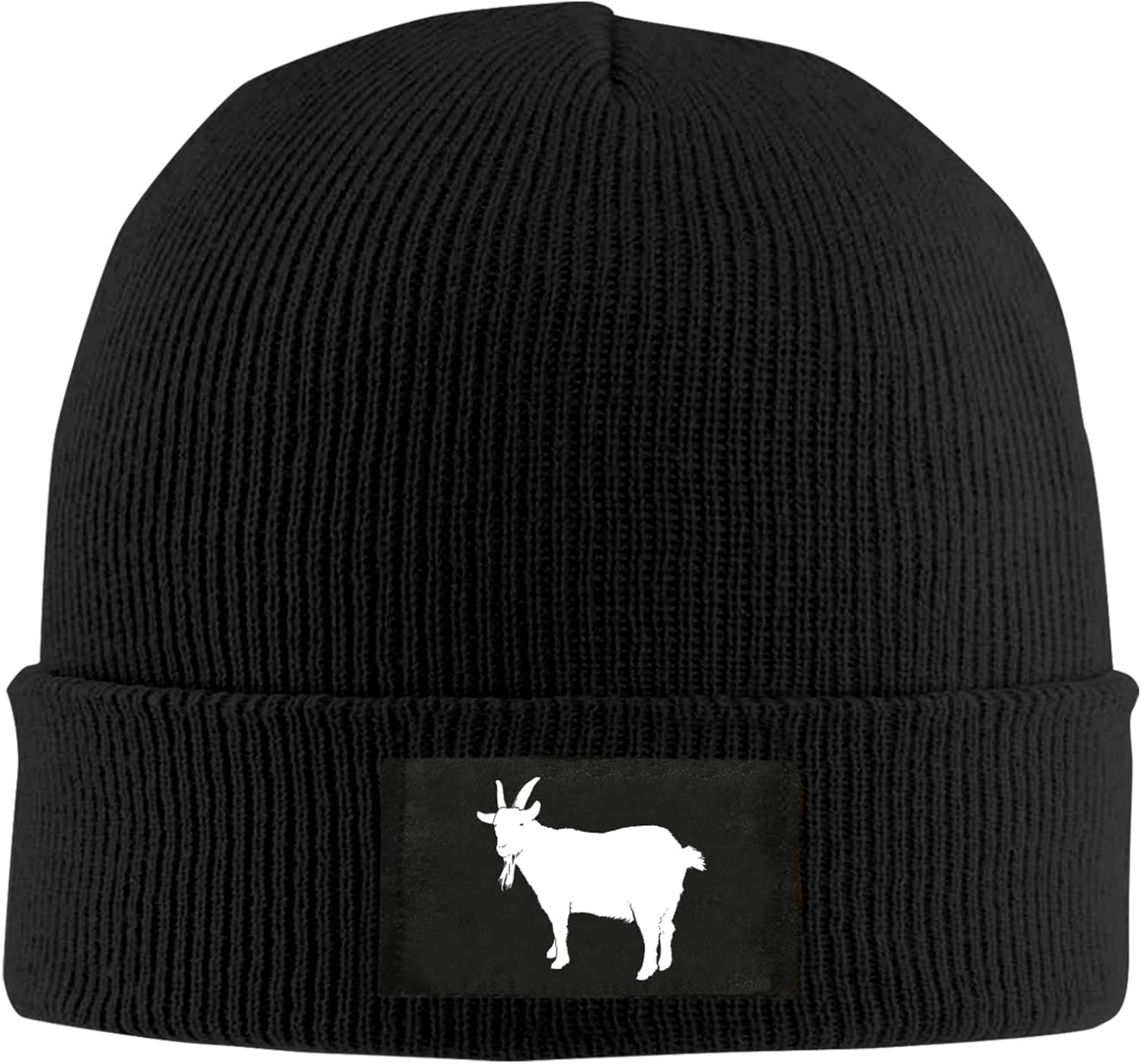 N/A/ Goats Winter Beanie Knit Hats Unisex Toboggan Cap Black at Amazon
