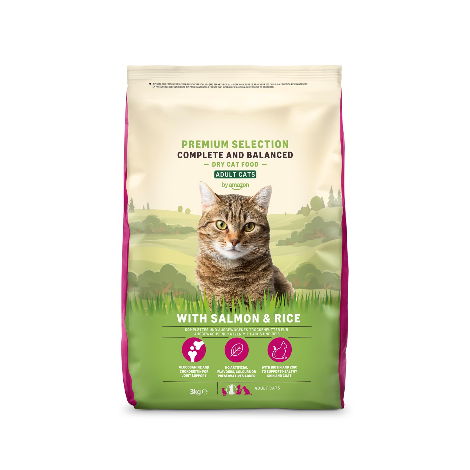 by Amazon Complete Dry Cat Food with Salmon & Rice for Adult Cats, 3 kg (Pack of 1) (Previously a Lifelong brand, same product)