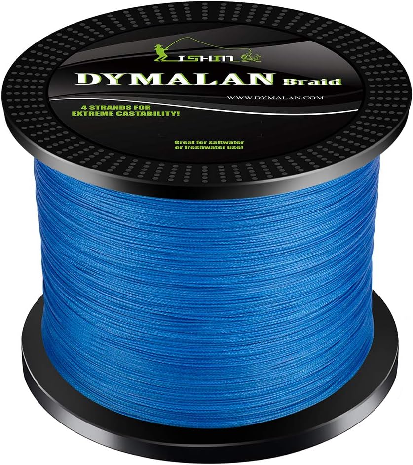JIMEI Braided Fishing Line by DYMALAN: 4-Strand Line, Abrasion Resistant PE Material for Durability, Zero Stretch & Low Memory, Extra Thin Diameter, Suitable for Saltwater &Freshwater