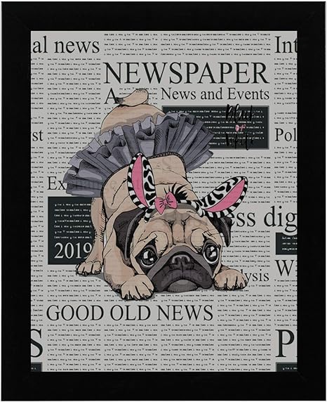 Divertido arte de la pared Sonriendo lindo Pug Baño Arte de la pared