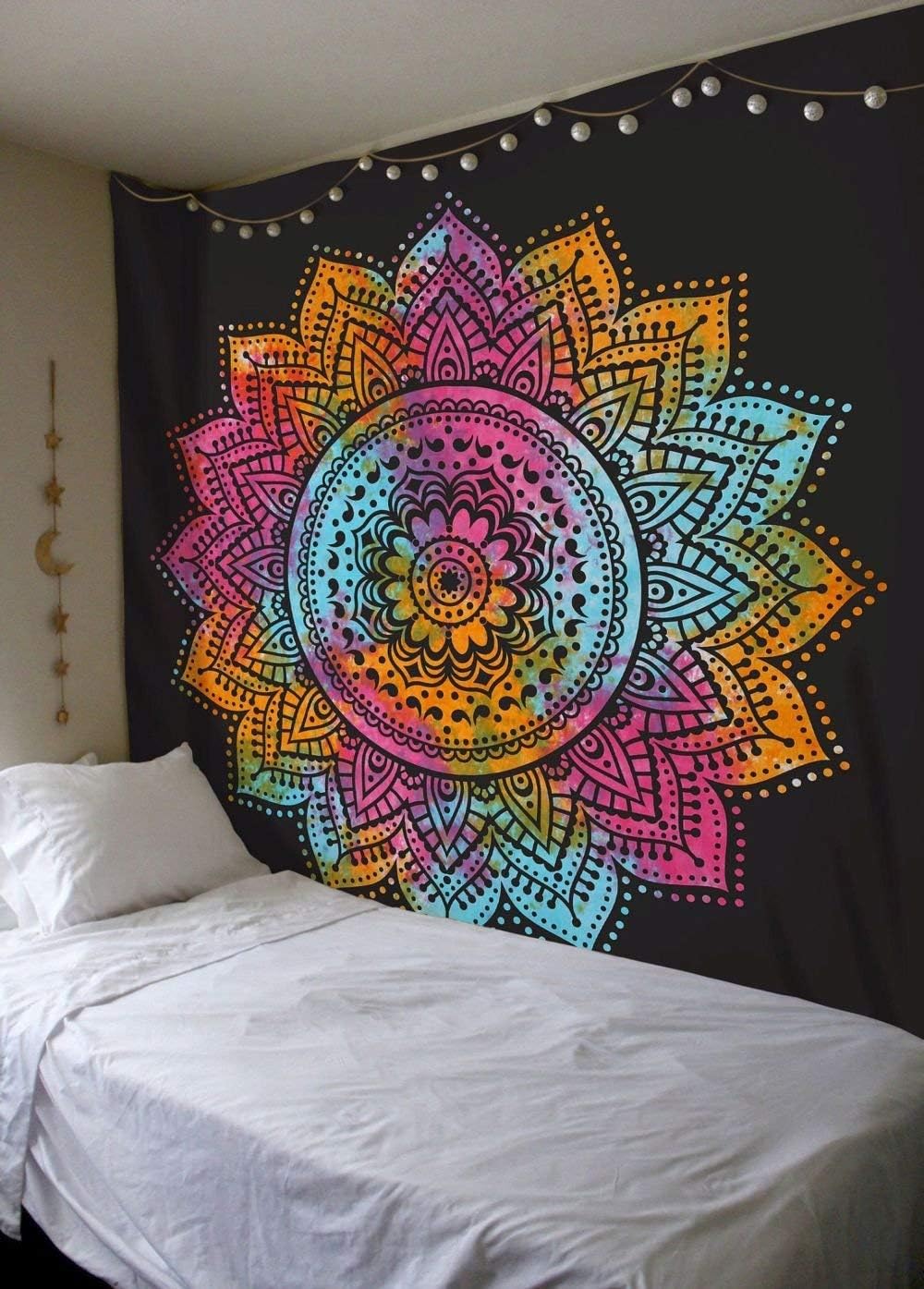 THE ART BOX Wall Tapestry for Bedroom Aesthetic Tapestry Hippie Boho Tapestry Indie Tapestry Bohemian Mandala Tapestry Cool Spiritual Trippy Large Tapestry Wall Hanging