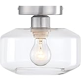 Designers Fountain Semi Flush Mount Ceiling Light, 8.75 Inch Clear Glass Lighting Fixture for Kitchen, Bedroom, Bathroom, and