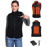 Loowoko Women's Fleece Heated Vest with Battery Pack Included, Rechargeable Heated Jacket Electric Heating Vests for Winter