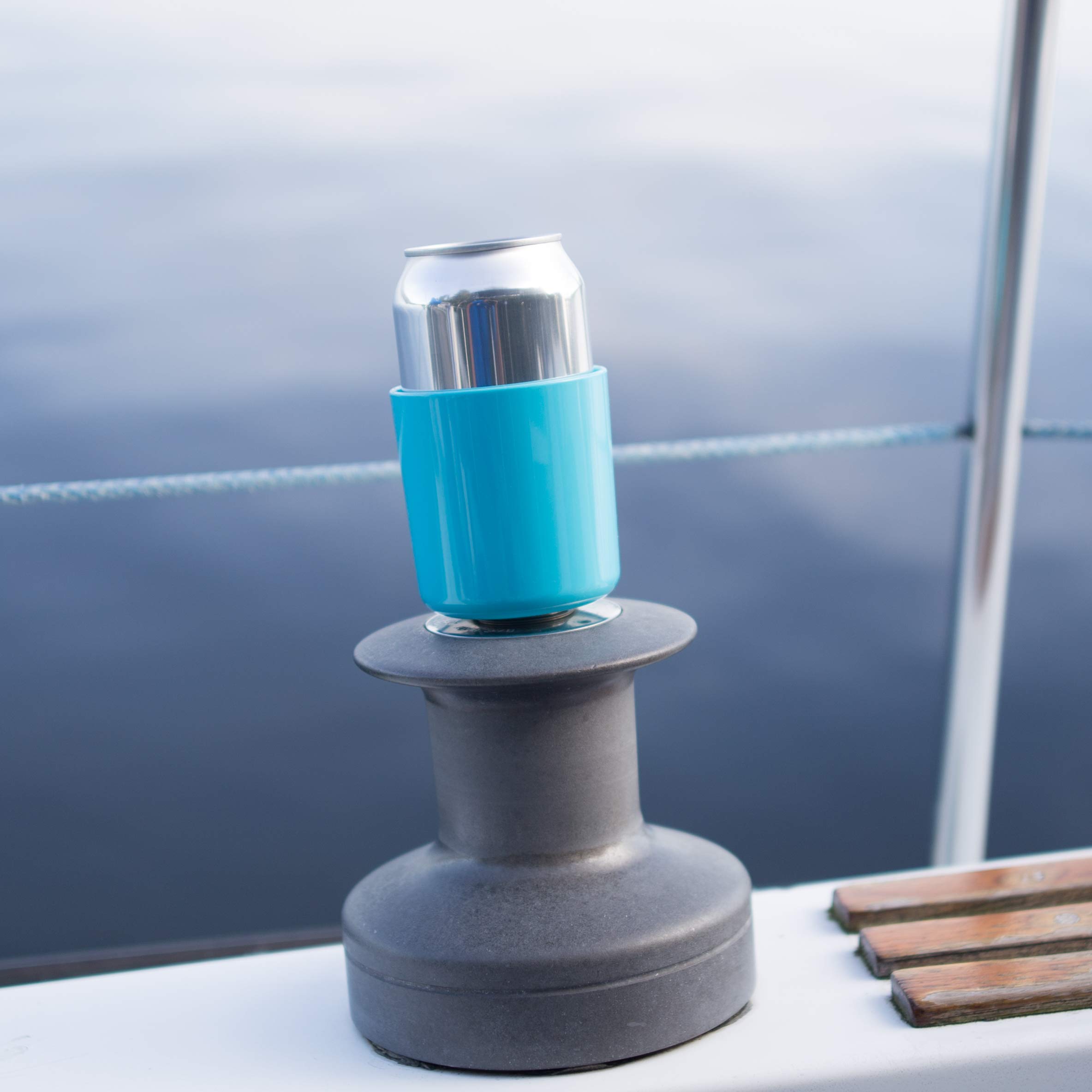 Winch Caddy Can Holder for Sailing Winches and Scotty Fishing Rod Mounts (Light Blue)