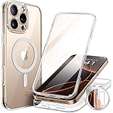 BERFY for iPhone 16 Pro Max Case, Compatible with MagSafe, Built-in 9H Tempered Glass Screen Protector and Camera Protection, Full Body Shockproof Clear Phone case for 16 Pro Max 6.9", Transparent