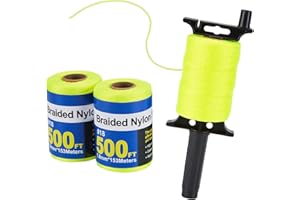 3PCS Mason Line String Line - #18 Braided Nylon String - 500 Ft Length - Nylon with Reloadable Line Reel Twine for Gardening 