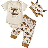 GOOCHEER Newborn Baby Boy Clothes Western Short Sleeve Romper Shirt Tops Pants Summer Spring Outfits Hat Set