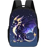 KOYI Kids Dragon Backpack Baby Dragon in Galaxy Style Backpack for Boys Girls, 16 Inch Kids Backpacks for Kindergarten, Elementary School Boys and Girls, Childish Animal in Dark Space