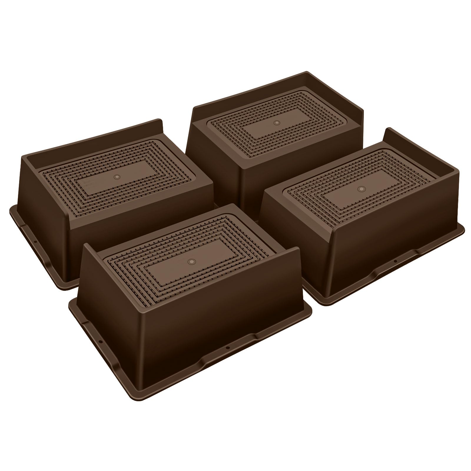 Photo 1 of ANNKUT Bed Risers 3 Inch Heavy Duty,Oversized Couch Risers, Extra Wide Furniture Risers for Sofa Table Desk Headboard Chair Lifting,Rectangle Risering Blocks Support 6000 lbs(4 Pack Brown)