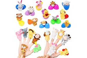 BOLZRA Easter Eggs with Mini Animal Finger Puppets Plush Toys, Kids Easter Basket Stuffers Party Favor School Classroom Rewards, Easter Egg Hunt Filler 12 Pack