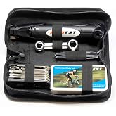 Bike Repair Bag with Tire Pump and Portable Bicycle Kit for Camping Travel | All in One Tool kit, 16 in 1 Bike Multitool, Bik
