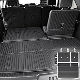 JOULARISE Cargo Mat for Ford Expedition Max 2018-2024 7/8 Seats Accessories | Cargo Liner &amp; Rear Seat Back Protector, All Weather TPE, Non Slip &amp; Odorless &amp; Scratch Proof, Quick Clean