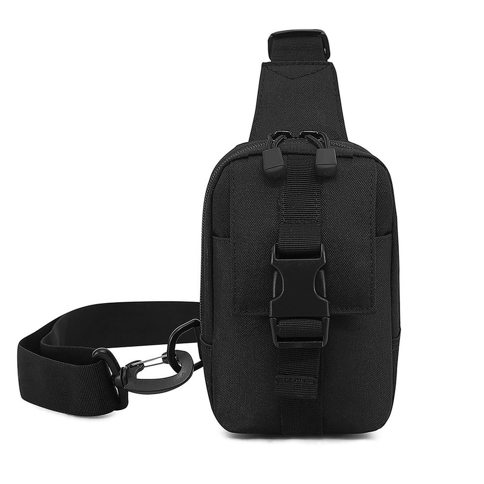 HUNTVP Small Sling Bag Cross Body Bag Men Mini Chest Bags Shoulder Bag for Mens Womens Cell Phone Holder Man Pack for Travelling Cycling Sports Hiking (Type1-Black)