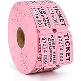 L LIKED Raffle Tickets with Consecutive Serial Numbers, 1000 per Roll, 50/50 Raffle Tickets Double Roll for Events, Entry, Cl