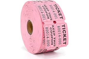 L LIKED Raffle Tickets with Consecutive Serial Numbers, 1000 per Roll, 50/50 Raffle Tickets Double Roll for Events, Entry, Cl