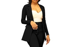 PINSV Women Casual Blazer Open Front Long Sleeve Work Business Suit Jacket Womens Lightweight Lapel Button Blazers Jackets