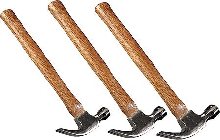 3 Pieces Marteau Arrache Clou Avec Manche En Bois Dur 225 G 450 G 680 G Amazon Fr Bricolage