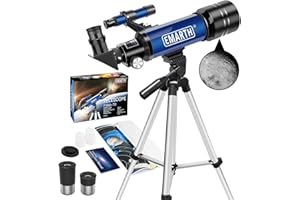 EMARTH Telescope, 70MM Aperture Kids Telescope with 2 Eyepieces, 360MM Refractor Portable Telescope for Kids with Tripod & Finder Scope, STEM Toys Astronomy Gifts for Children Blue