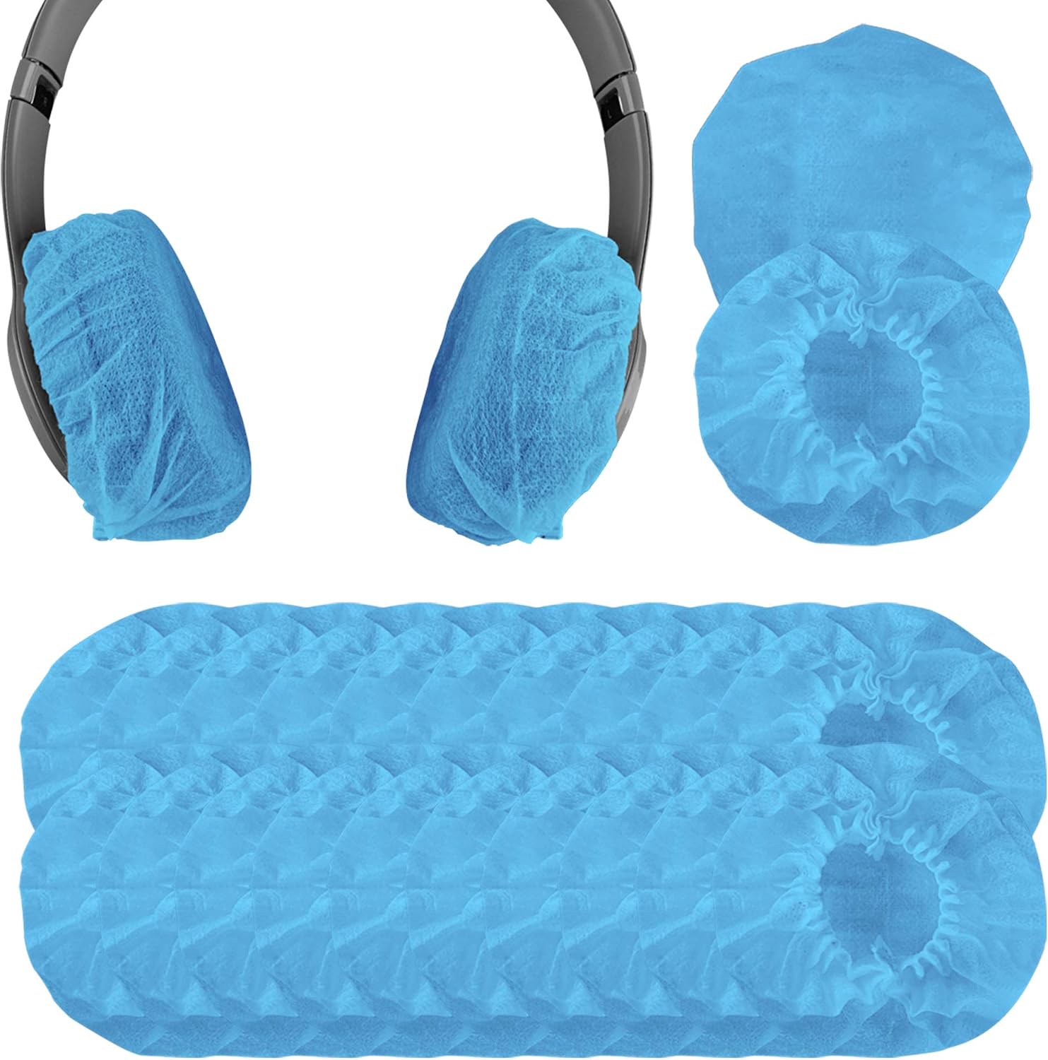 Geekria 100 works Disposable Headphones Ear Cover for On-Ear Headset Earcup, Stretchable Sanitary Ear Pads Cover