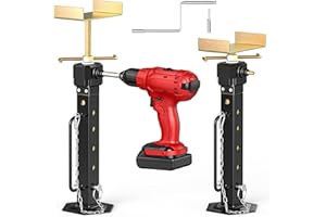 AUH RV Slide Out Support Jacks 2 PCS 13"-26" Camper Slide Out Stabilizer Jacks(Electric Drill Adjust),Travel Stabilizer Jacks Stand, Supports Up to 5,000 lbs,Aluminum Gear Box