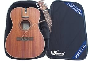 Journey Instruments Solid Sitka Travel Guitar – OF312 Traveling Acoustic-Electric Guitar with Collapsible Patented System – Portable Backpack Case (Overhead)