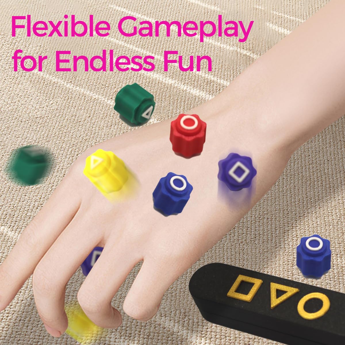 Gonggi Game Set – Traditional Korean Toss and Catch Marble Game, 5 Colorful Marbles, Improves Dexterity and Coordination, Ideal for Social Play and Skill Development