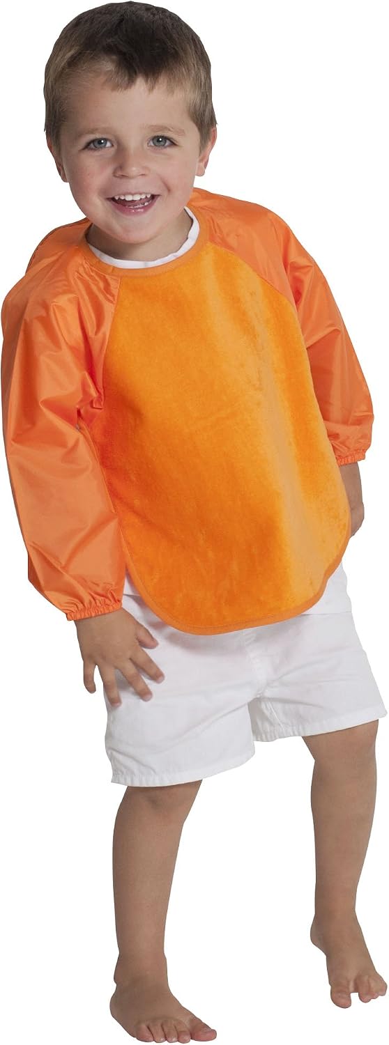 Mum2Mum 18M - 3Y Sleeved Wonder Bib Multipack in Navy/Orange - Image 3