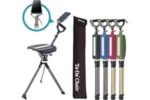 STEP2GOLD Ta-Da Chair Series 2 PRO, Portable Trekking Hiking Pole, Folding Walking Stick with Seat, Walking Cane with Chair, Foldable Chair, Lightweight Aluminum, Easy Carry and Storage, Anti-Slip