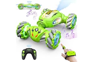 RESOSESE RC Stunt Cars Remote Control Car Double-Sided Driving 360-degree Flips Rotating Toy All Terrain Off-Road car,4WD Gesture Sensing Stunt Car for Boys 6-12 Year Old for Kids