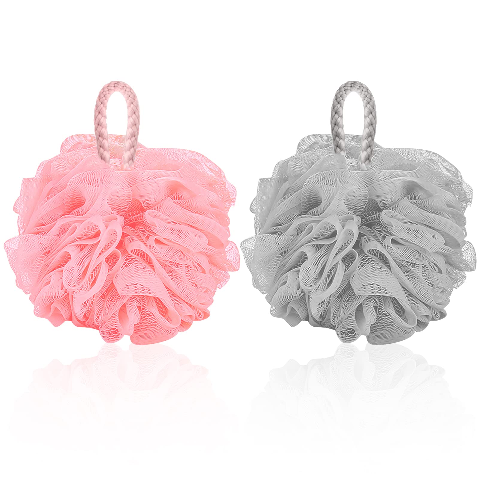 Bath Sponge Shower Puff Sponges Bath Soft Loofah Sponge Pouf Exfoliating Mesh Shower Ball Bath Scrunchies for Adults