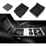 2023 Upgraded 3PCS Model 3 Model Y Flocked Center Console Organizer Tray Hidden Armrest Storage Box for 2023 2022 2021 Tesla