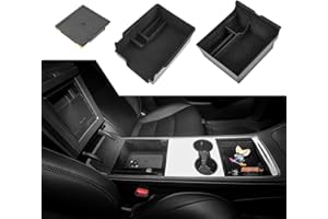 Motrobe 3PCS Tesla Model 3 Model Y Center Console Organizer Tray Hidden Armrest Storage Box for 2024-2021 Model Y 2023-2021 Model 3