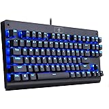 EagleTec KG040 Backlit Mechanical Gaming Keyboard, Blue Switches, Solid durable Construction, Stylish Blue Backlit Keys, 87 Standard keys