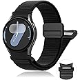 One Click Galaxy Watch 7 Band,Magnetic Nylon Band for Samsung Galaxy Watch 7 6 5 4 FE 40mm 44mm,No Gap Fabric Sport Strap for Galaxy Watch 6 Classic 43mm 47mm/6 Classic 42mm 46mm/5 pro 45mm men women