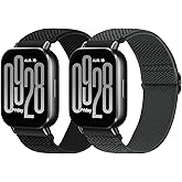 Relting 2 Pack Elastic Watch Band Compatible with Redmi Watch 5 Active/Redmi Watch 5 Lite/Garmin Vivoactive 4/Venu 3/Venu 2, 22mm Quick Release Nylon Adjustable WristBands for Women Men