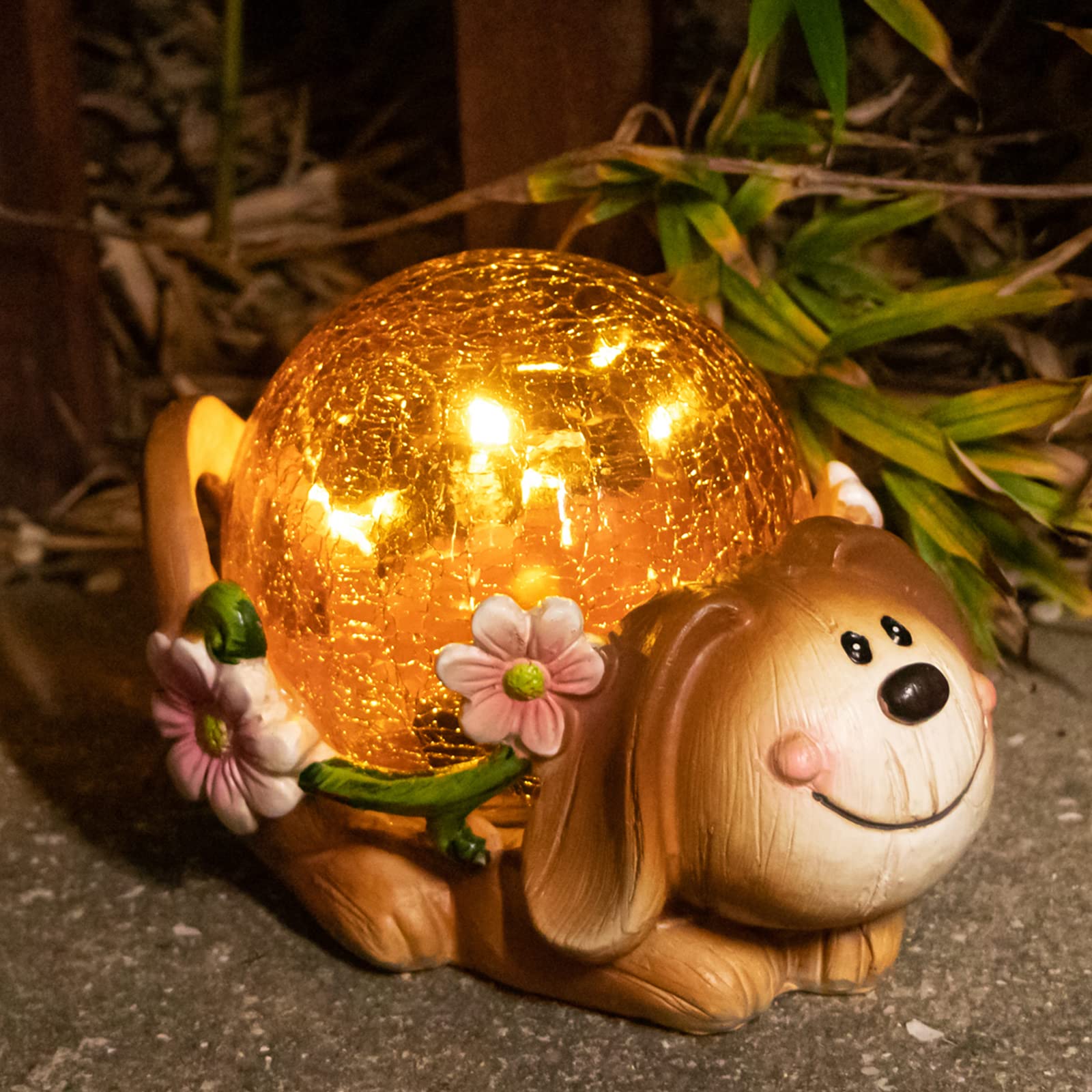 Photo 1 of (MISSING BATTERY) Solar Dog Statue Outdoor Decor, Solar Lights Garden Statue, Patio Yard Lawn Decor, Birthday Housewarming Gift