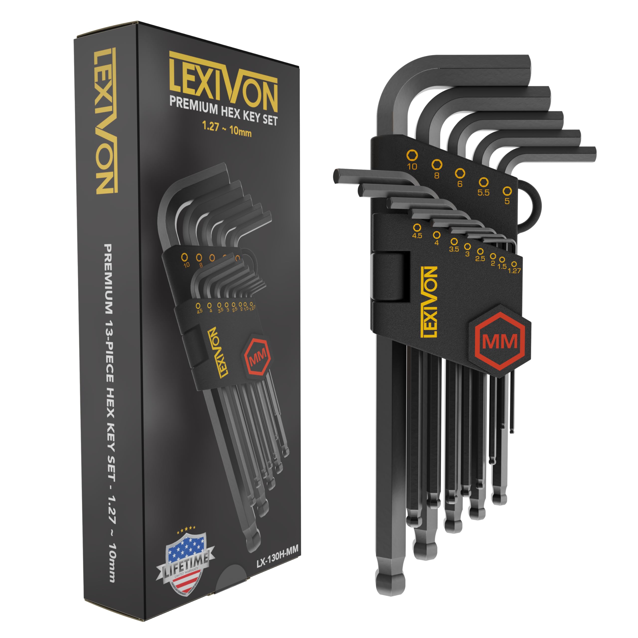 LEXIVON Allen Wrench Set, 13-Piece Premium Metric